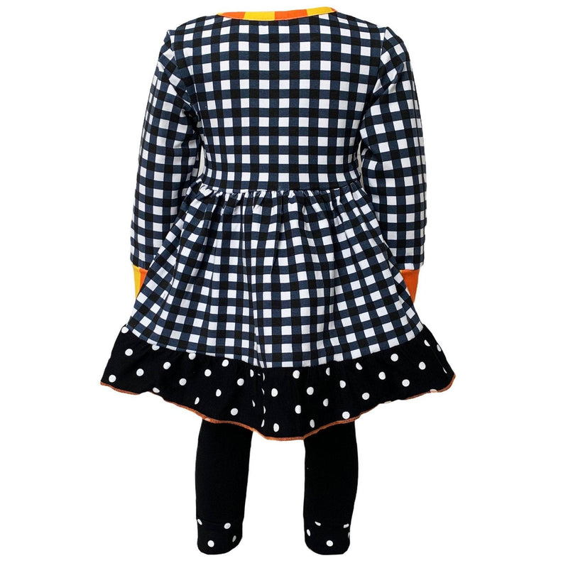 Girls Autumn Black and White Gingham Dress & Leggings Outfit - Everetts Place: Online Boutique - Kid's Clothing