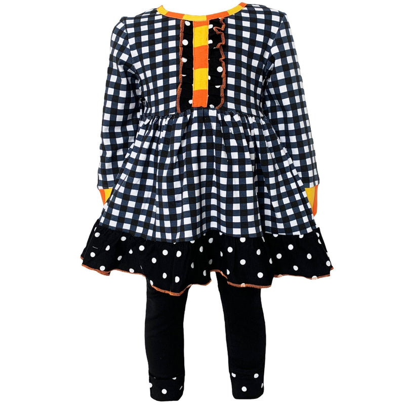 Girls Autumn Black and White Gingham Dress & Leggings Outfit - Everetts Place: Online Boutique - Kid's Clothing