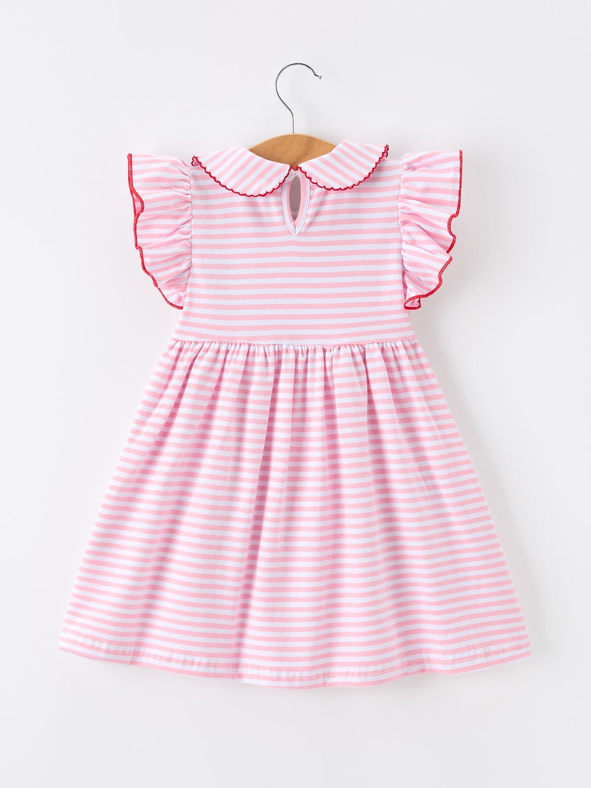 Rylee Faith Designs Girls Back To School Apple Applique Twirl Dress Ruffle Petal CollarEveretts Place