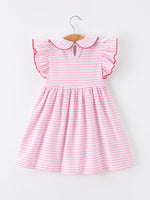 Rylee Faith Designs Girls Back To School Apple Applique Twirl Dress Ruffle Petal CollarEveretts Place