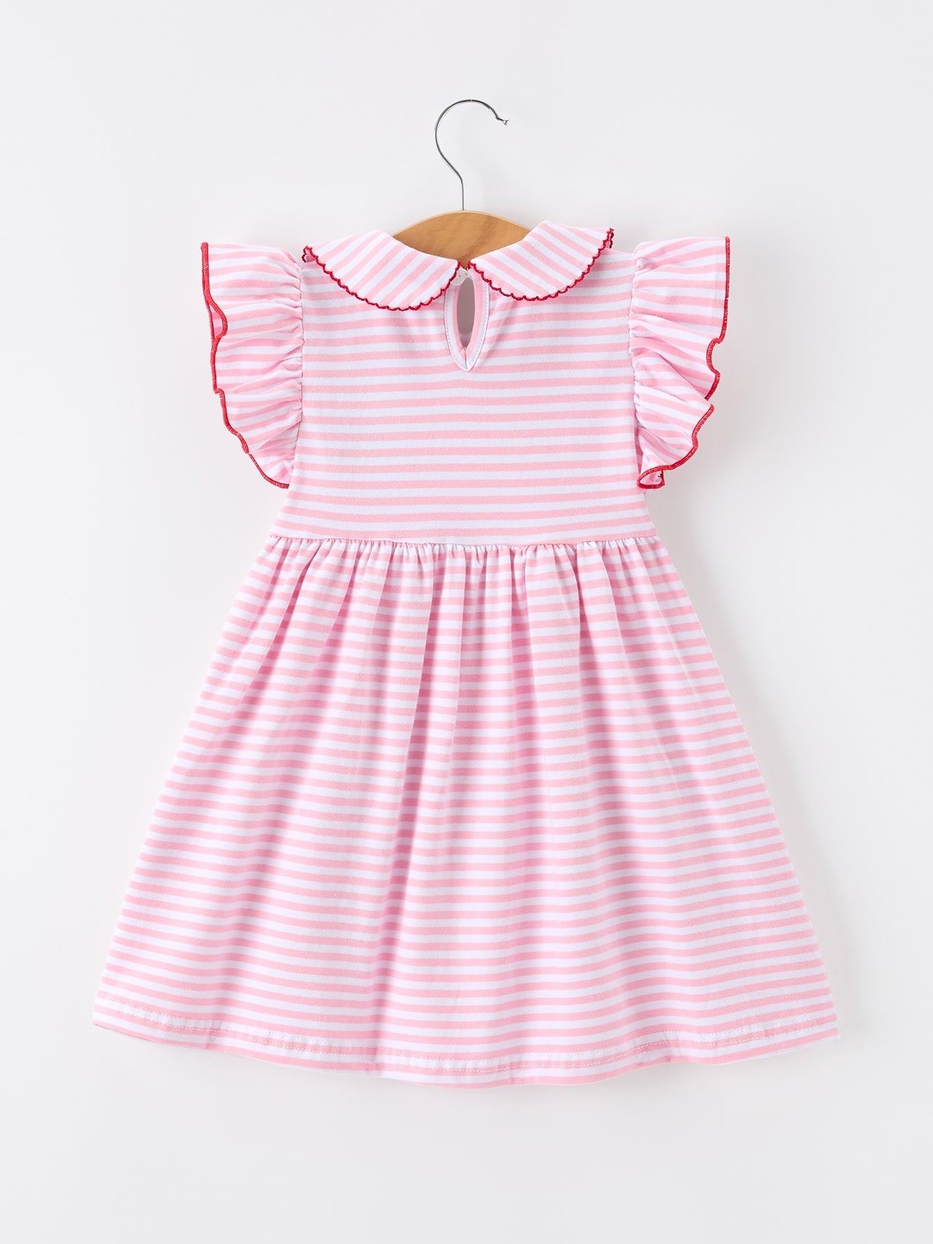 Rylee Faith Designs Girls Back To School Apple Applique Twirl Dress Ruffle Petal CollarEveretts Place