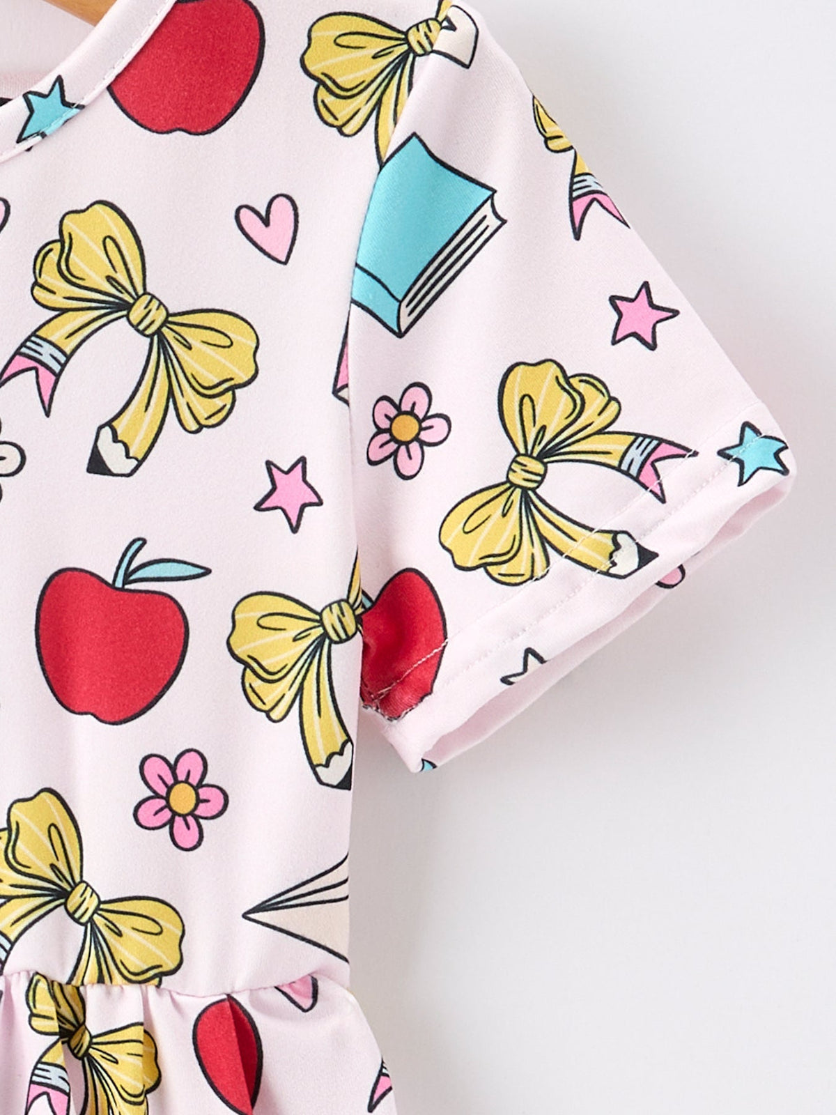 Rylee Faith Designs Girls Back To School Apple Bow Pocket Twirl DressEveretts Place