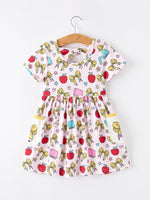 Rylee Faith Designs Girls Back To School Apple Bow Pocket Twirl DressEveretts Place