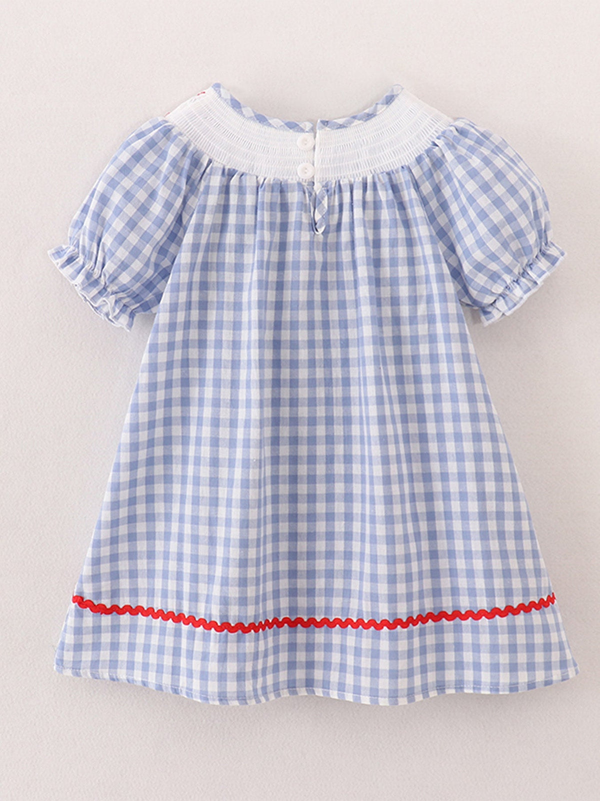 Rylee Faith Designs Girls Back to School Smocking Pencil Apple Embroidered Plaid DressEveretts Place