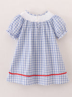 Rylee Faith Designs Girls Back to School Smocking Pencil Apple Embroidered Plaid DressEveretts Place