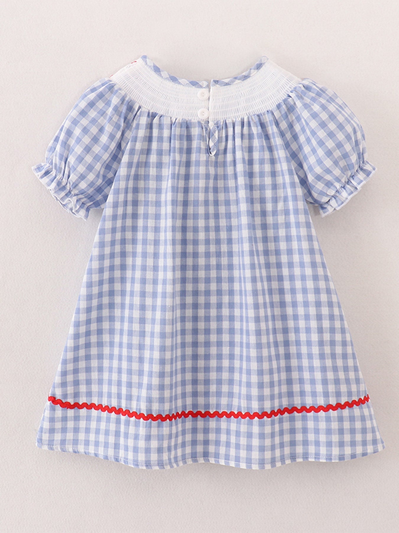 Rylee Faith Designs Girls Back to School Smocking Pencil Apple Embroidered Plaid DressEveretts Place