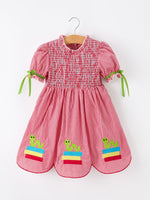 Rylee Faith Designs Girls Back To School Worm Plaid Twirl Dress SmockedEveretts Place