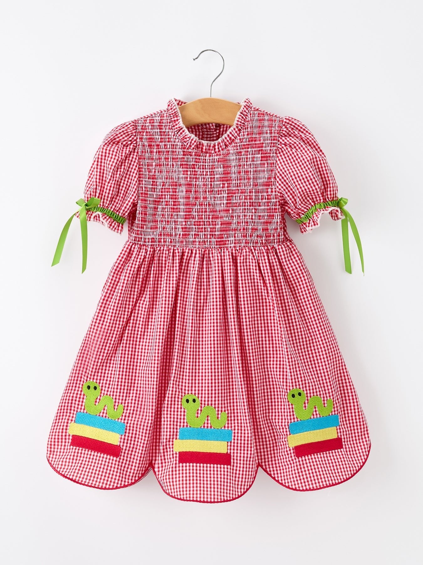 Rylee Faith Designs Girls Back To School Worm Plaid Twirl Dress SmockedEveretts Place