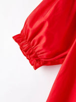 Rylee Faith Designs Girls Bow Smocking Embroidered Red Dress - 