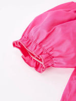 Rylee Faith Designs Girls Bow Smocking Embroidery Hot Pink Dress - 