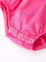 Rylee Faith Designs Girls Bow Smocking Embroidery Hot Pink Romper - 