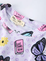 Rylee Faith Designs Girls Butterfly Long Sleeve Ruffle Swimsuit Set - 