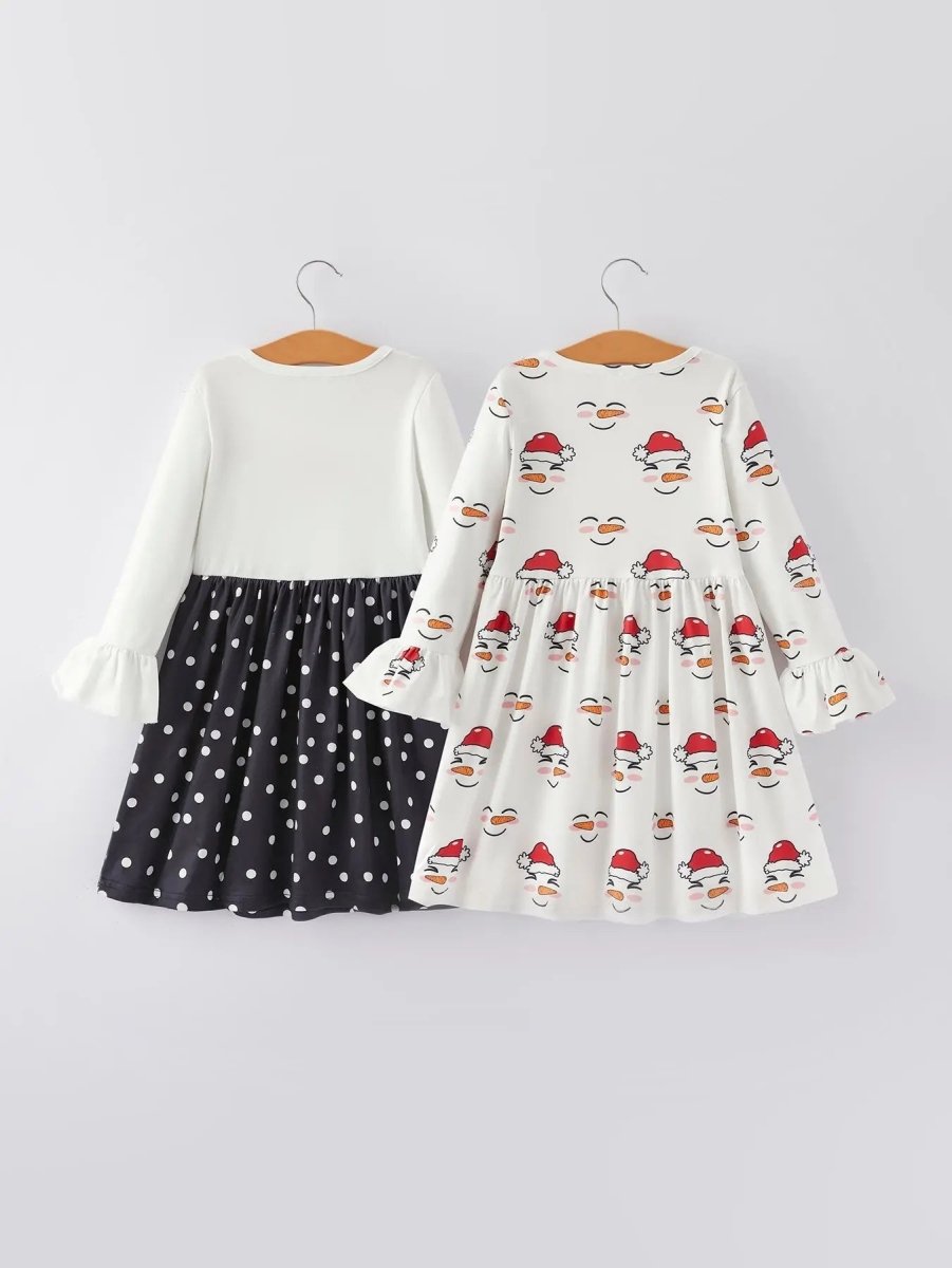 Rylee Faith Designs Girls Christmas Snowmen Dress 2 Piece Set - Everetts Place Boutique - 