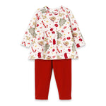 Tesa Babe Girls' Christmas Tunic Set – Bamboo Holiday Outfit SetEveretts Place