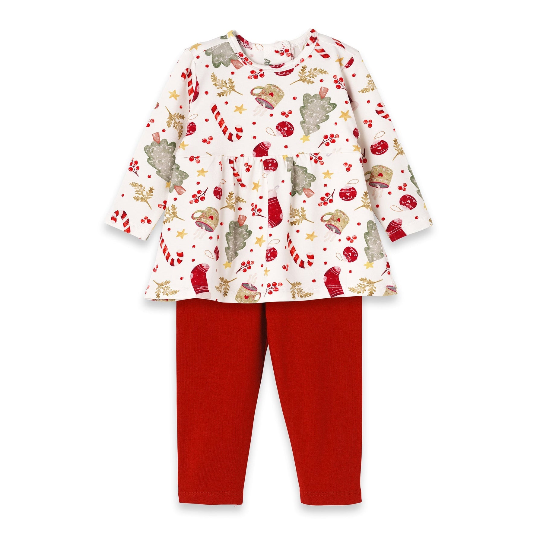 Tesa Babe Girls' Christmas Tunic Set – Bamboo Holiday Outfit SetEveretts Place