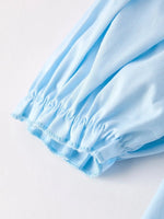 Rylee Faith Designs Girls Cross Smocking Embroidered Blue Dress - 