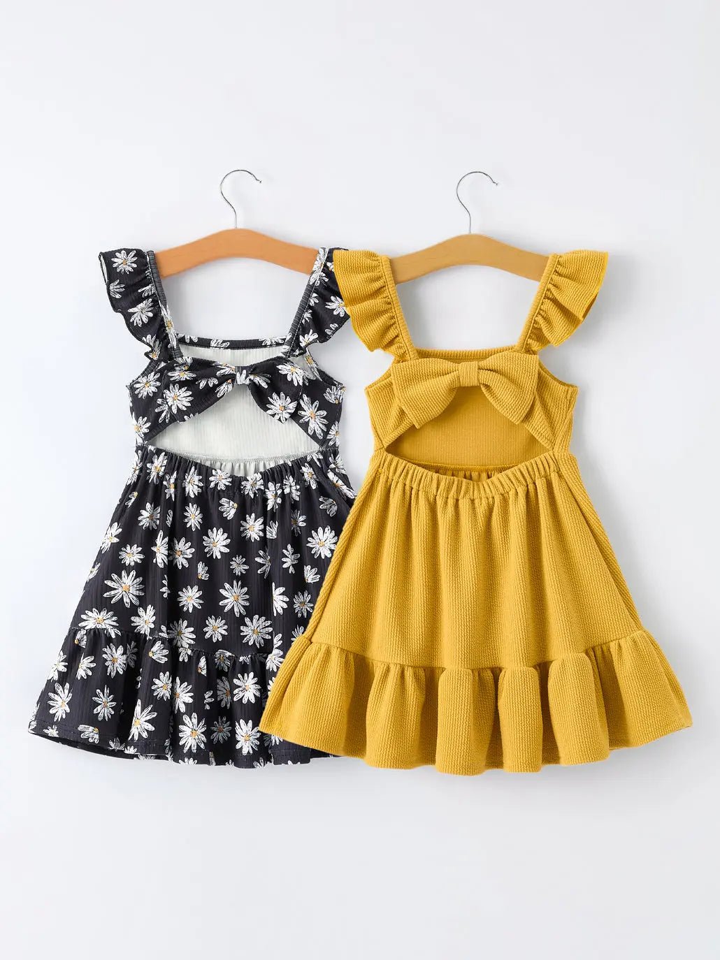 Rylee Faith Designs Girls Daisy and Mustard Yellow Dress 2 - piece Set - 
