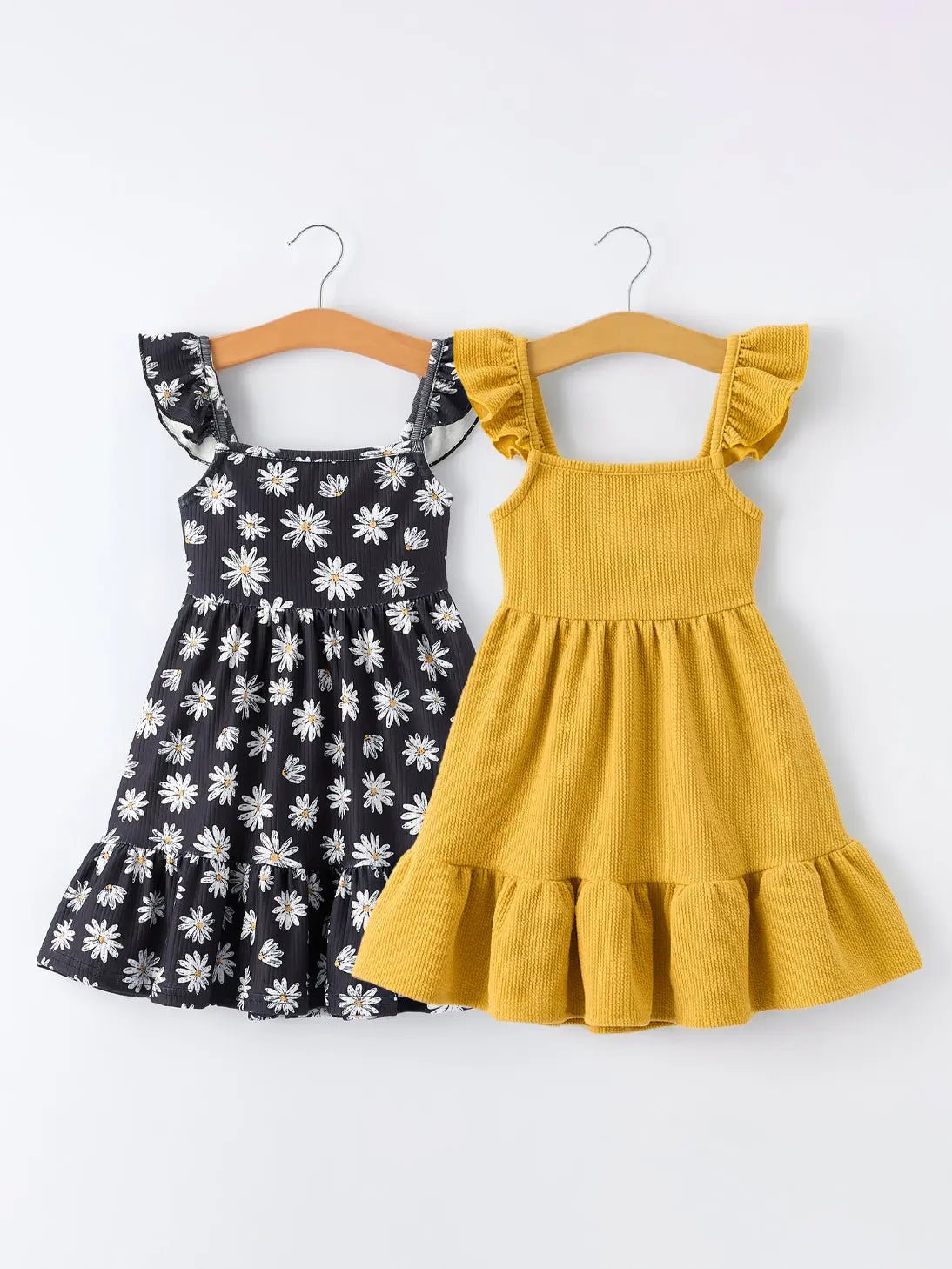 Rylee Faith Designs Girls Daisy and Mustard Yellow Dress 2 - piece Set - 