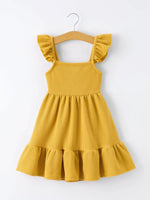 Rylee Faith Designs Girls Daisy and Mustard Yellow Dress 2 - piece Set - 