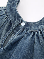 Rylee Faith Designs Girls Denim Ruffle Trim A - Line Dress - 
