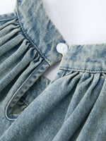 Rylee Faith Designs Girls Denim Ruffle Trim A - Line DressEveretts Place