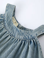 Rylee Faith Designs Girls Denim Ruffle Trim A - Line DressEveretts Place