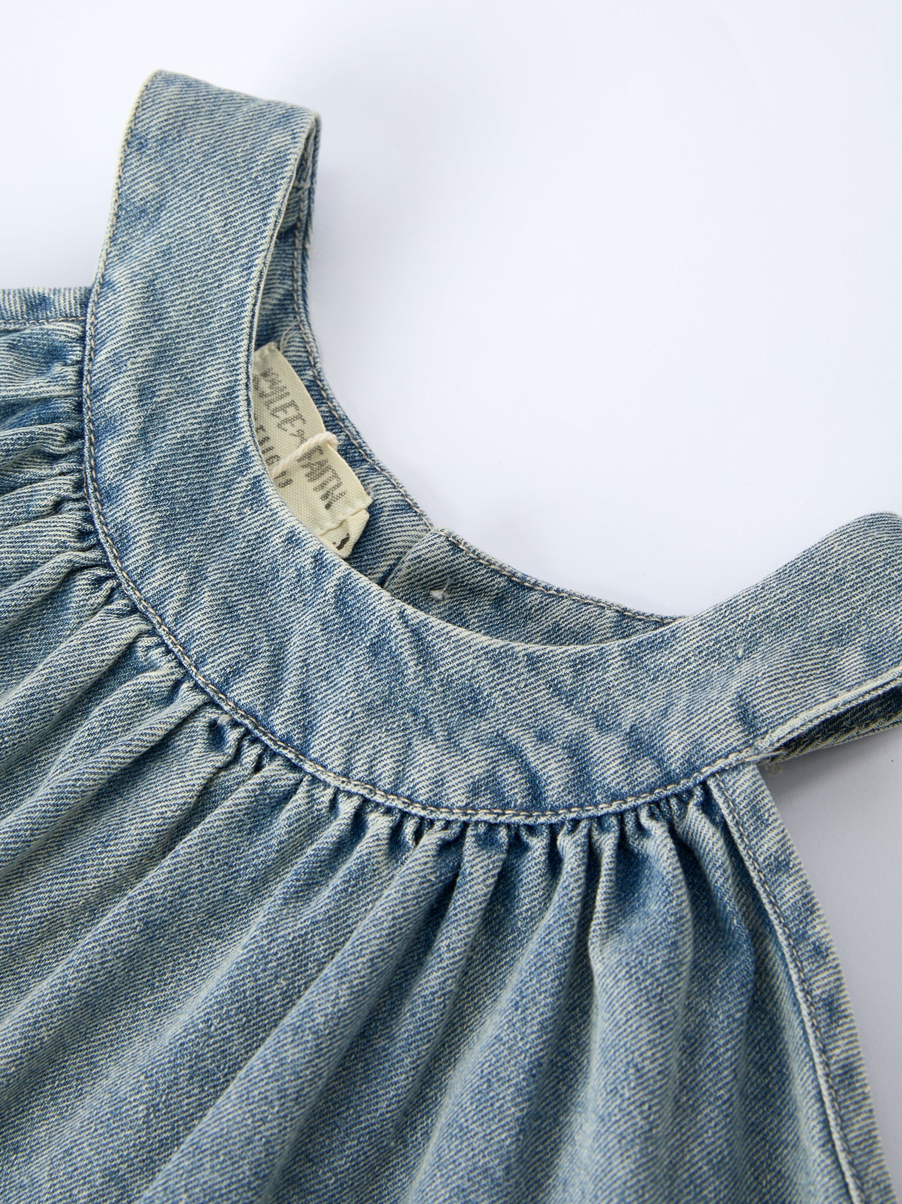 Rylee Faith Designs Girls Denim Ruffle Trim A - Line DressEveretts Place