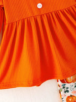 Rylee Faith Designs Girls Halloween Pumpkin Print Outfit Set - Everetts Place Boutique - 