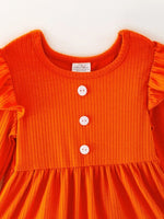 Rylee Faith Designs Girls Halloween Pumpkin Print Outfit Set - Everetts Place Boutique - 