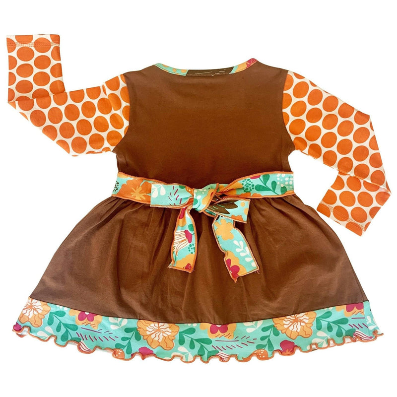 Girls Holiday Orange Pumpkin Patch Autumn Dress - Everetts Place: Online Boutique - Kid's Clothing