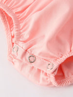 Rylee Faith Designs Girls Horse Smocking Embroidered Coral Romper - 