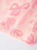 Rylee Faith Designs Girls Pink Bow Print Long Sleeve Jumpsuit - 