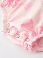 Rylee Faith Designs Girls Pink Bow Print Summer Romper - 
