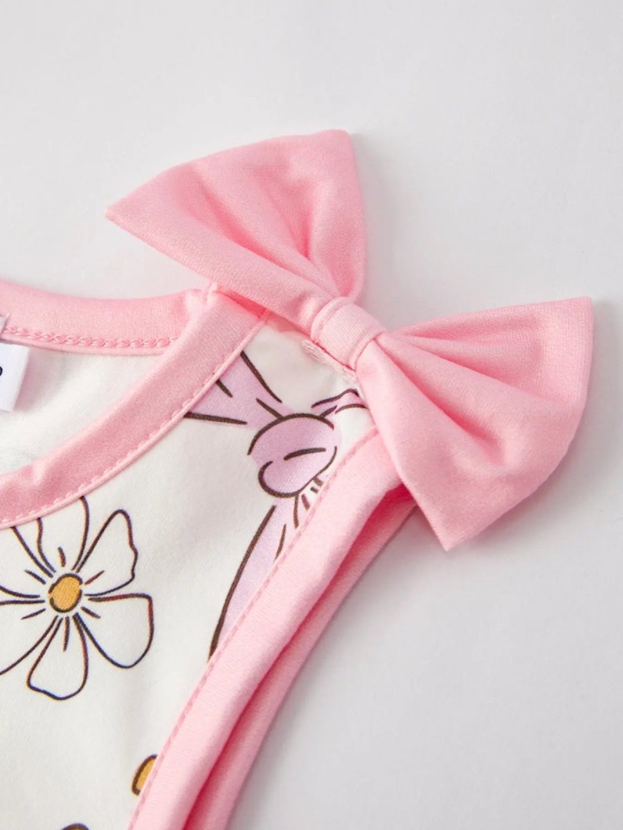 Rylee Faith Designs Girls Pink Bow Sleeveless Vest Top and Shorts Set - 