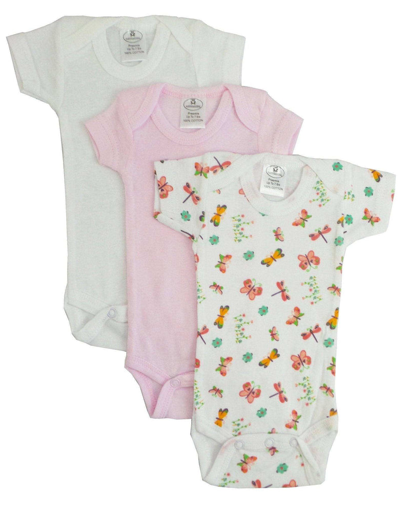 Girls printed short sleeve onezies variety pack.