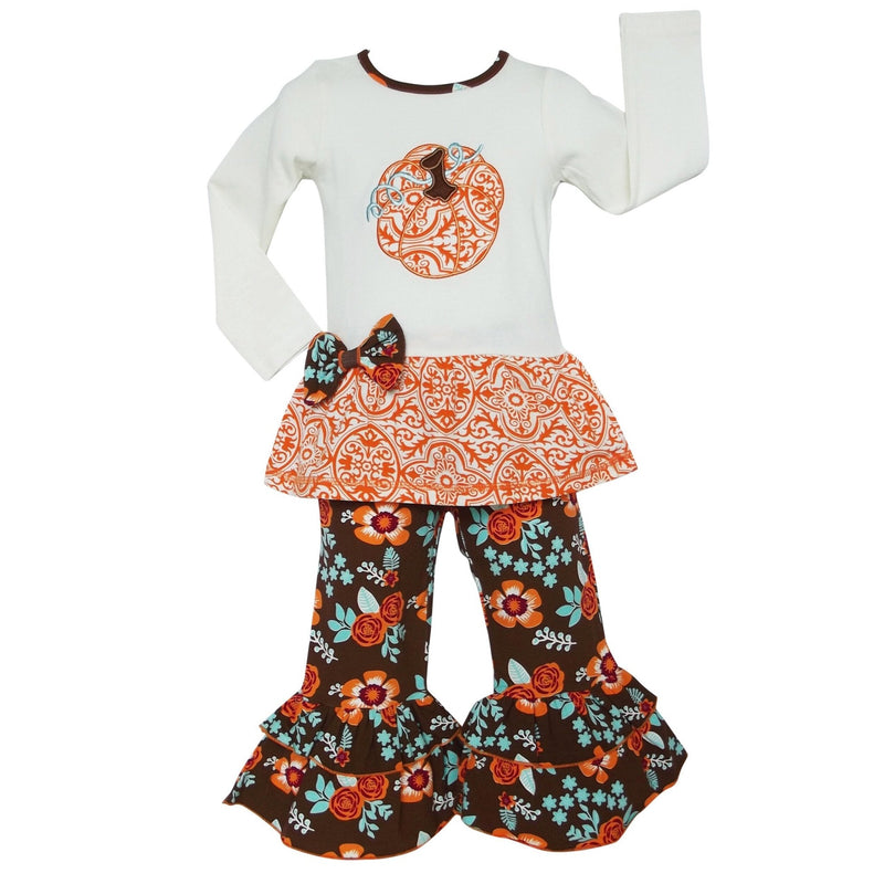 Girls Pumpkin Patch Autumn Floral - Everetts Place: Online Boutique - Baby Clothing