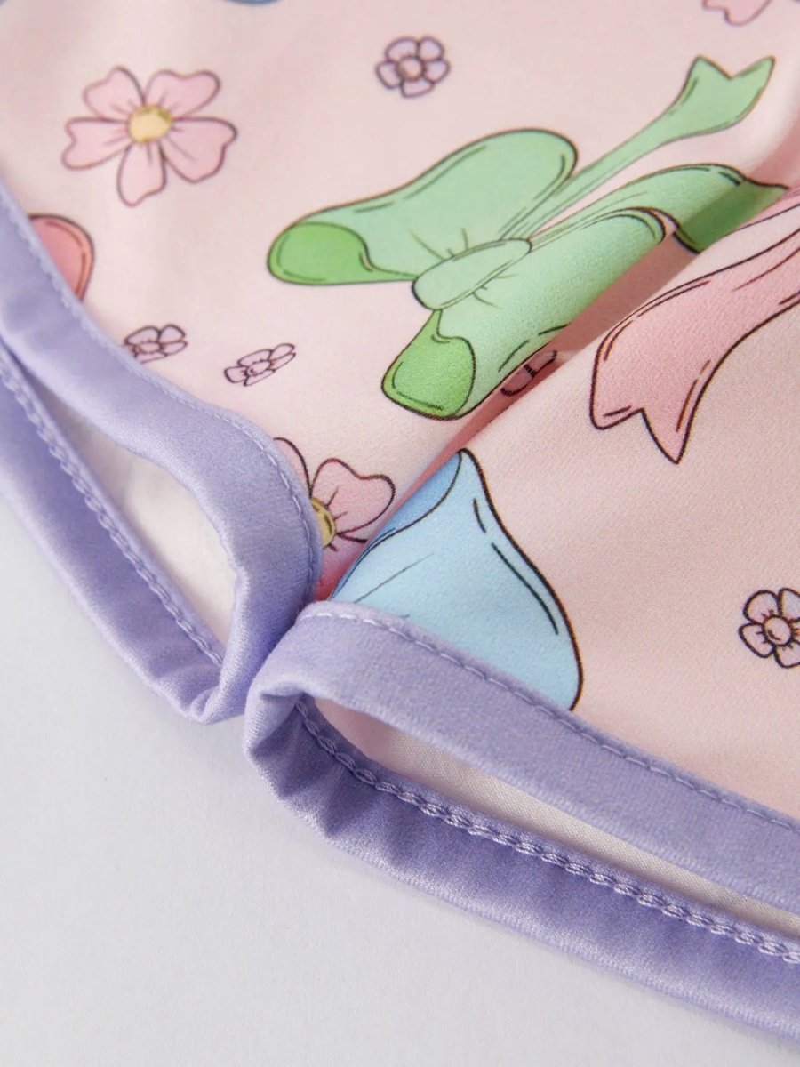 Rylee Faith Designs Girls Purple Bow Sleeveless Vest Top and Shorts Set - Everetts Place Boutique - 