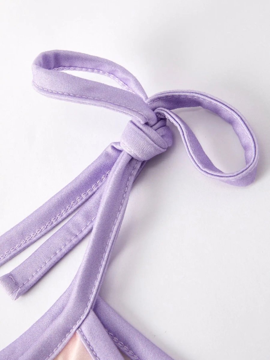 Rylee Faith Designs Girls Purple Bow Suspender Jumpsuit - Everetts Place Boutique - 