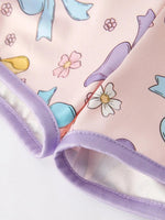 Rylee Faith Designs Girls Purple Bow Suspender Jumpsuit - Everetts Place Boutique - 