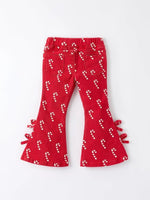 Rylee Faith Designs Girls Red Christmas Themed Denim Jeans Holiday Style - Everetts Place Boutique - 