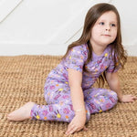 Bestaroo Girls Short Sleeve Bamboo Pajama Set With Girl Power Print Sleepwear - 