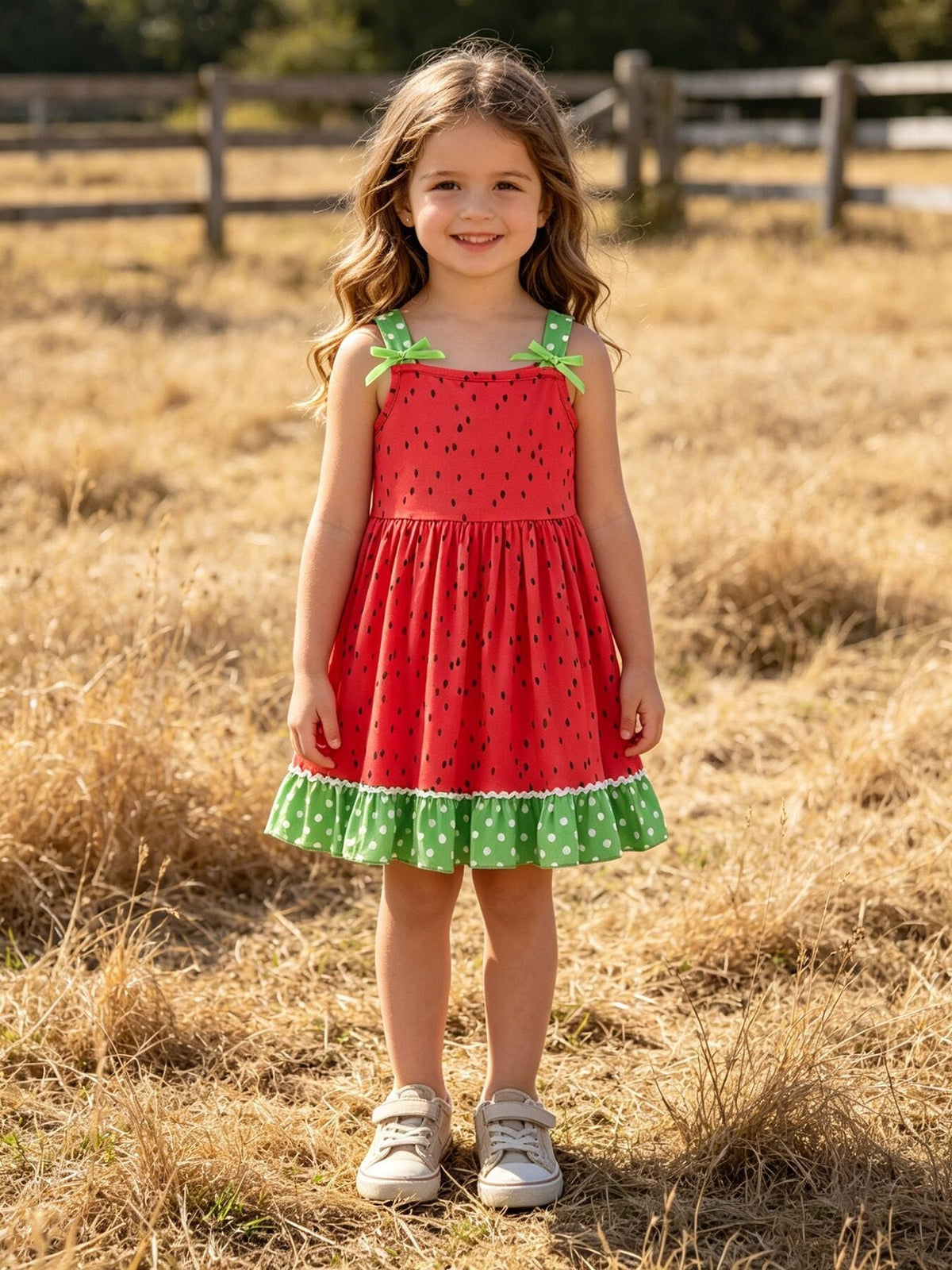 Girls Spring and Summer Watermelon Suspender Dress - Day Dress, One-piece garment, Child, Embellishment, Happiness | Everetts Place