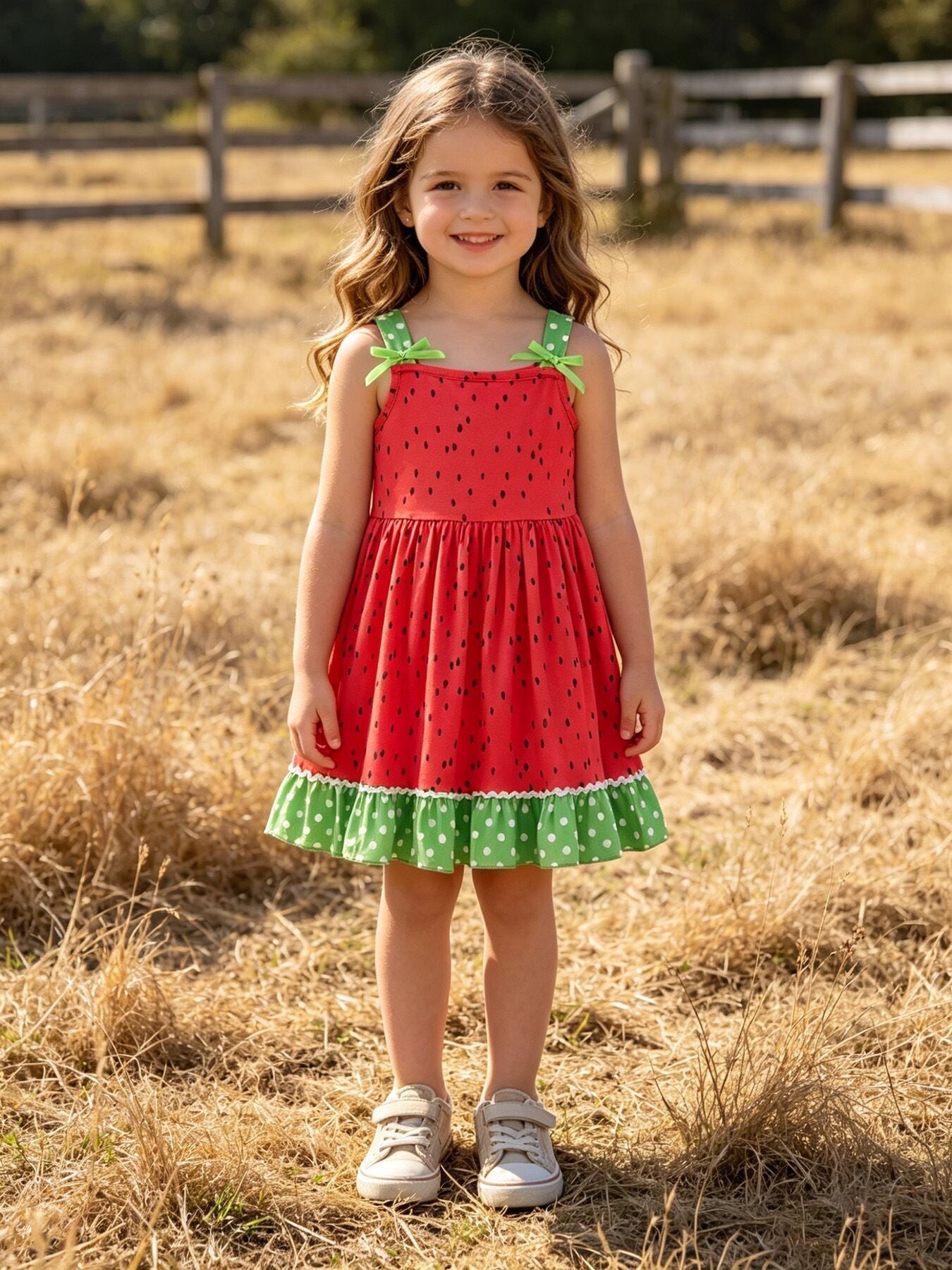 Girls Spring and Summer Watermelon Suspender Dress - Day Dress, One-piece garment, Child, Embellishment, Happiness | Everetts Place