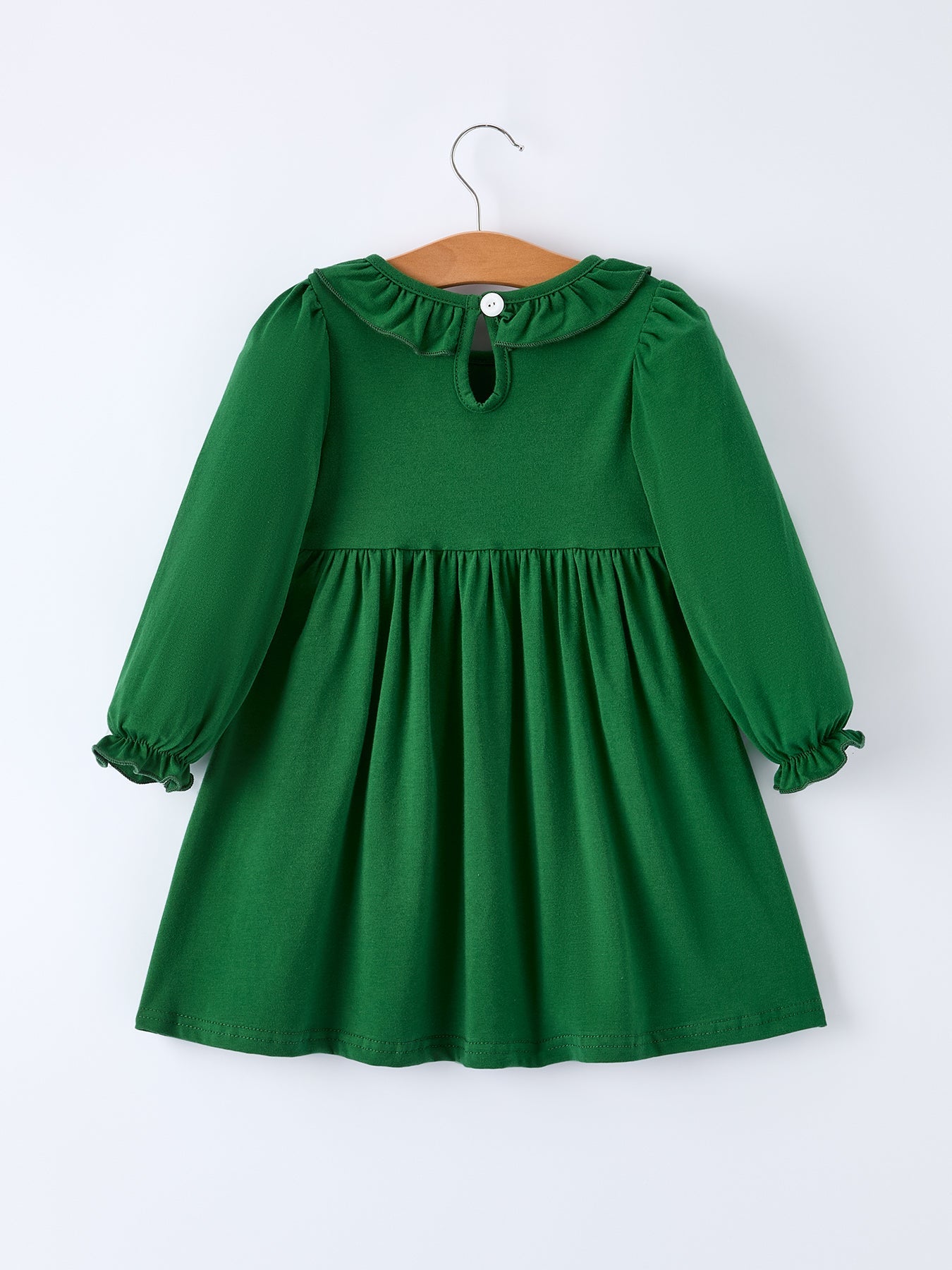 Rylee Faith Designs Girls St. Patrick’s Day Shamrock Puppy Smocked Dress - 