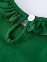 Rylee Faith Designs Girls St. Patrick’s Day Shamrock Puppy Smocked Romper - 