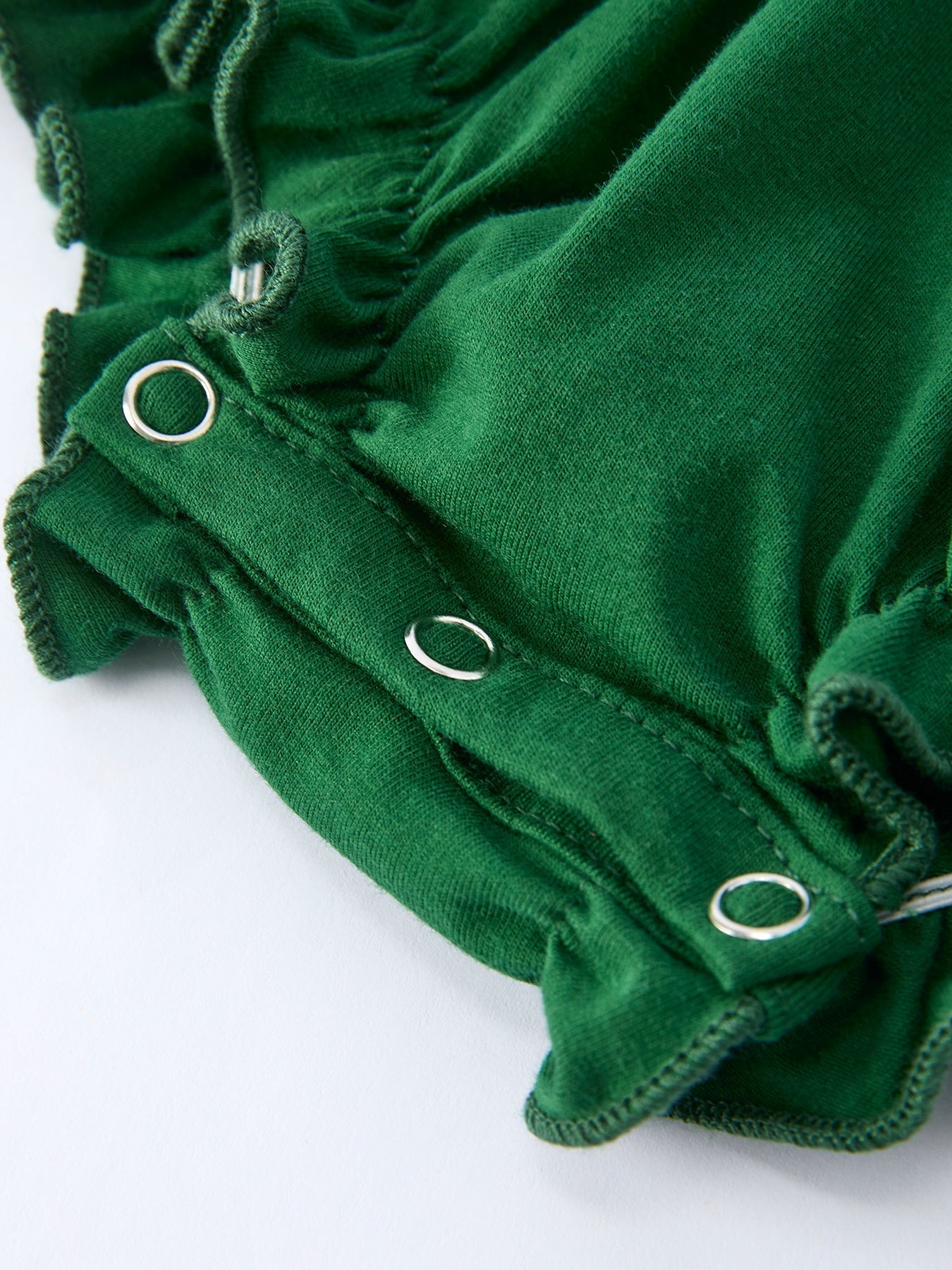 Rylee Faith Designs Girls St. Patrick’s Day Shamrock Puppy Smocked Romper - 