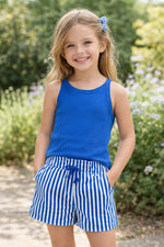 Cutie Patootie Clothing Girls Stripe Short Set With Matching Scrunchie 100 Cotton GKSS - Y26 - 38185Everetts Place