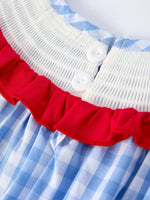 Rylee Faith Designs Girls Summer Strawberry Bow Embroidered Smocked Dress - 