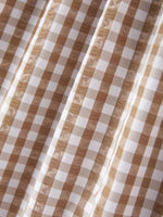 Rylee Faith Designs Girls Thanksgiving Turkey Smocking Embroidered Brown Plaid Dress - 