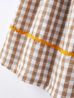 Rylee Faith Designs Girls Thanksgiving Turkey Smocking Embroidered Brown Plaid Dress - 